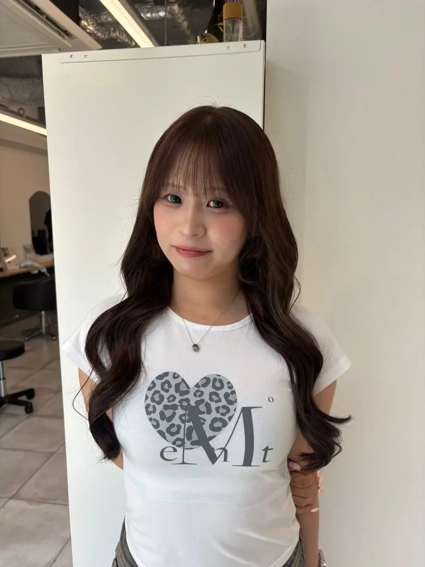 ロング カット ヘアカラー トリートメント ヘッドスパ ヘアセット 🎀暖色カラー🎀 韓国ヘア まなかのヘアスタイル
