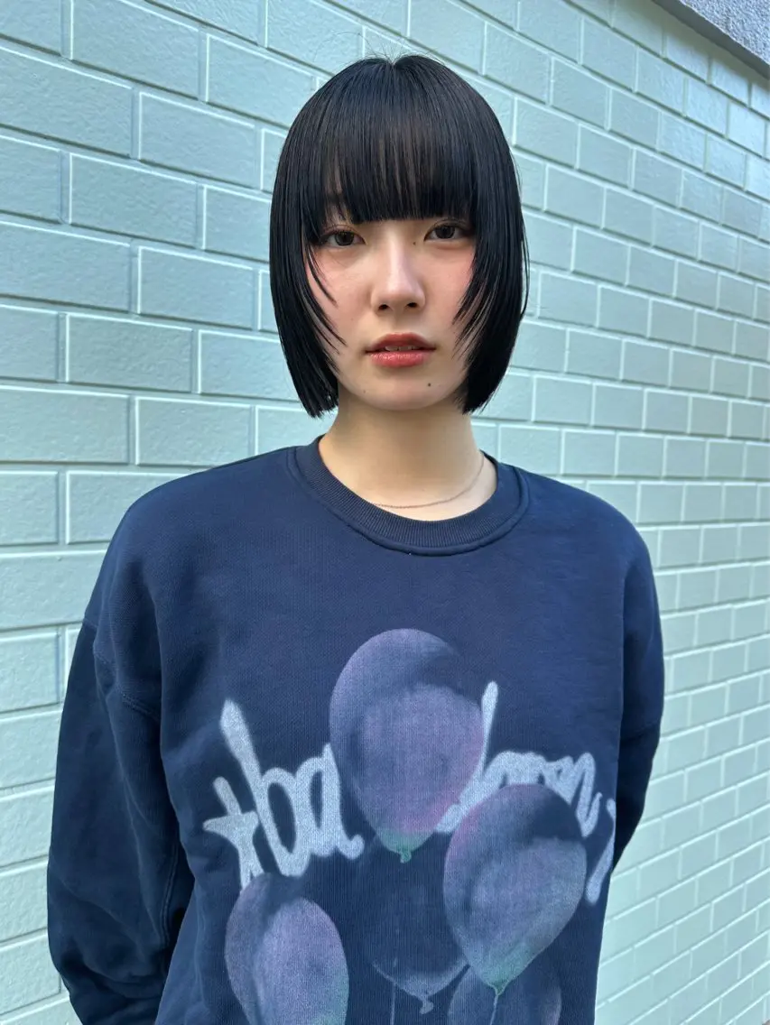 ミディアム ボブ 顔まわりレイヤー レイヤーカット カット ヘアカラー トリートメント Manaka🟤 今泉　Musiiikのヘアスタイル