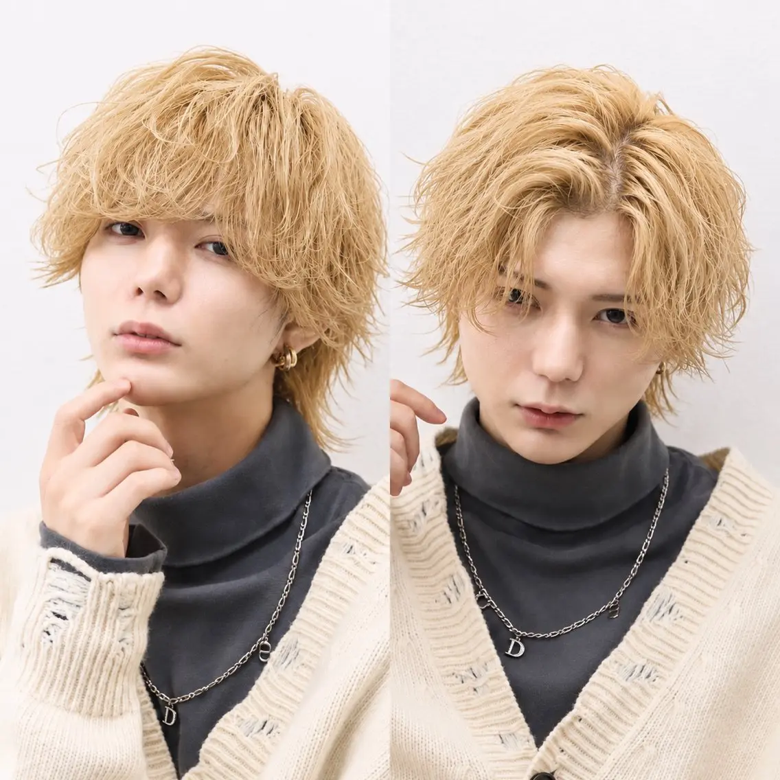 ミディアム カラー パーマ メンズ カット ヘアカラー トリートメント メンズブリーチ🔥 KYOHEIのヘアスタイル