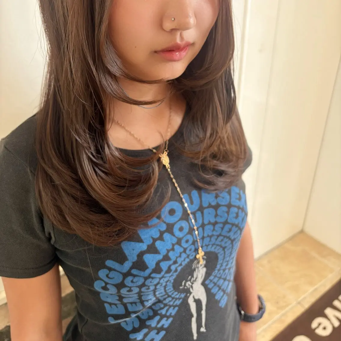 セミロング レイヤーカット カット ヘアカラー 棚橋 光海のヘアスタイル