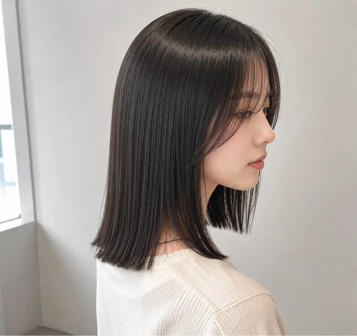 レディース酸性縮毛矯正+カラーの写真