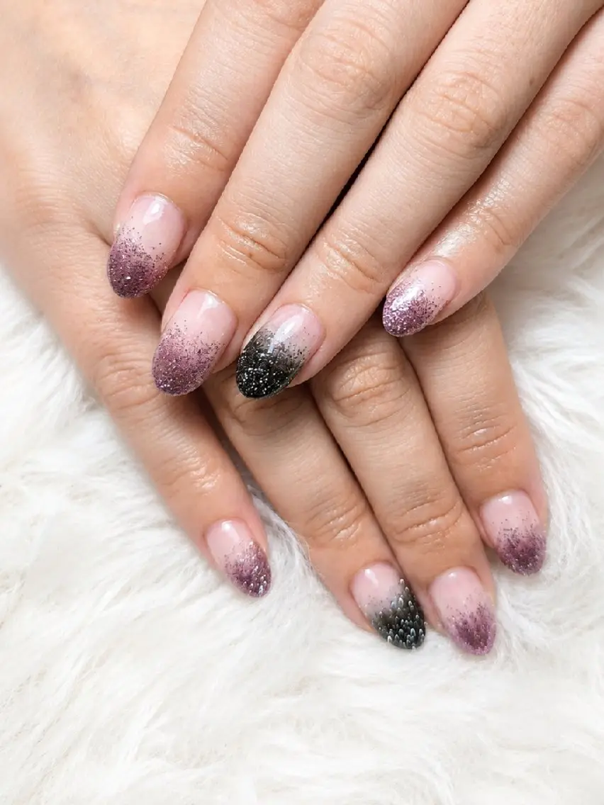 ネイル フラッシュネイル パープル ハンドネイル WB,nail 🤍 KOKORO のネイルデザイン