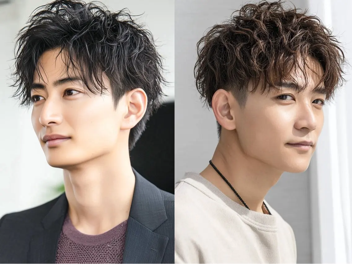 Men's似合わせカット＋Men'sスパイラルパーマ＋Men's眉毛カットの写真