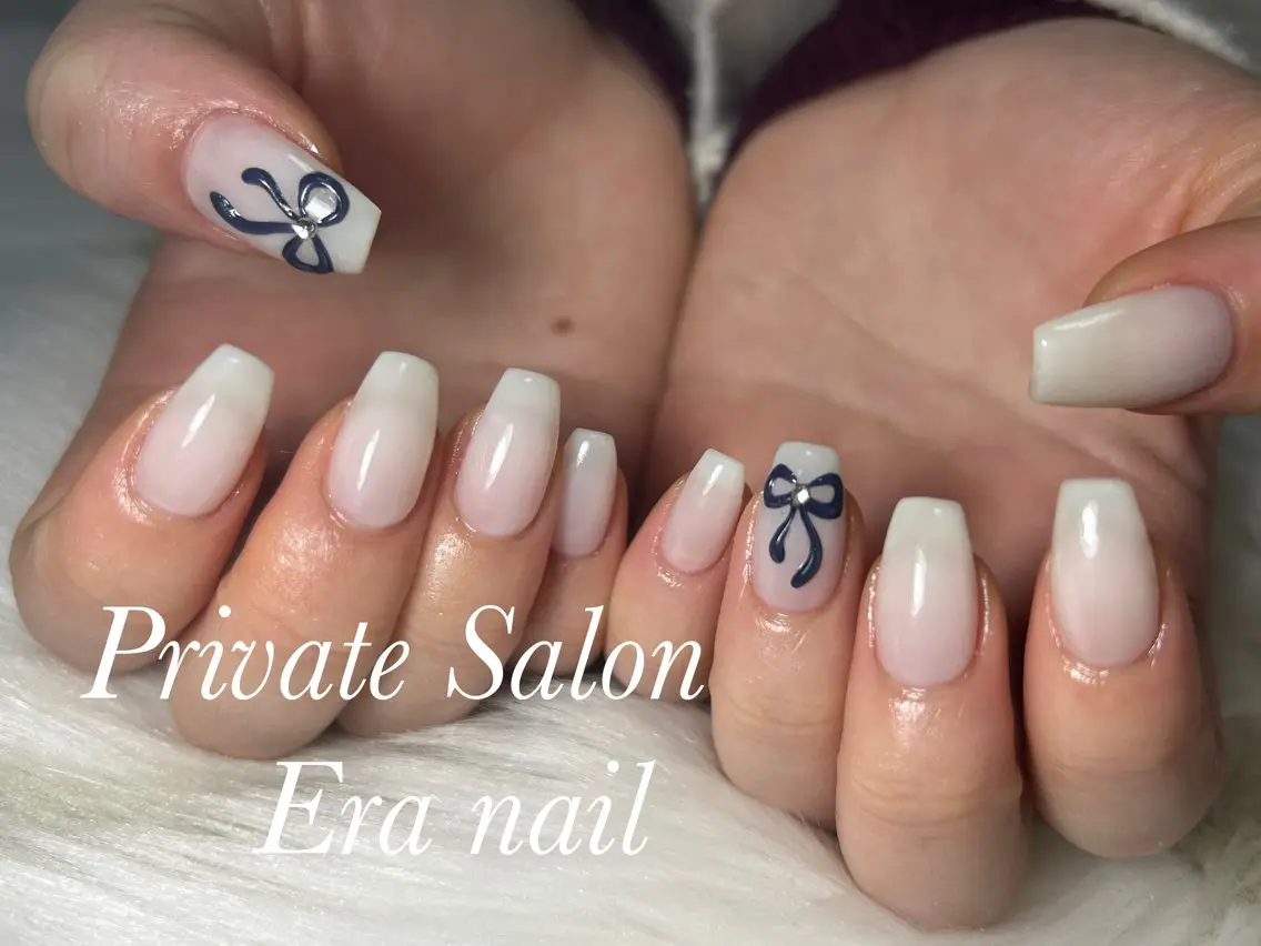 ネイル リボン ハンドネイル Era nailのネイルデザイン