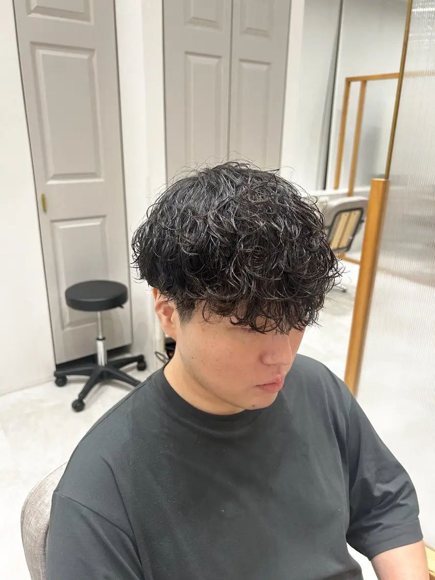 メンズ メンズパーマ 波巻きパーマ カット パーマ トリートメント 🫧艶髪ボブ🫧 チカのヘアスタイル