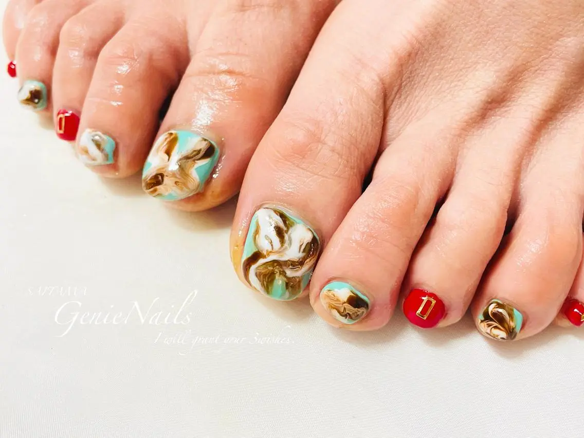 メンズ ネイル アートネイル フットネイル メンズネイル 持ち込み 冬ネイル Genie Nailsのネイルデザイン