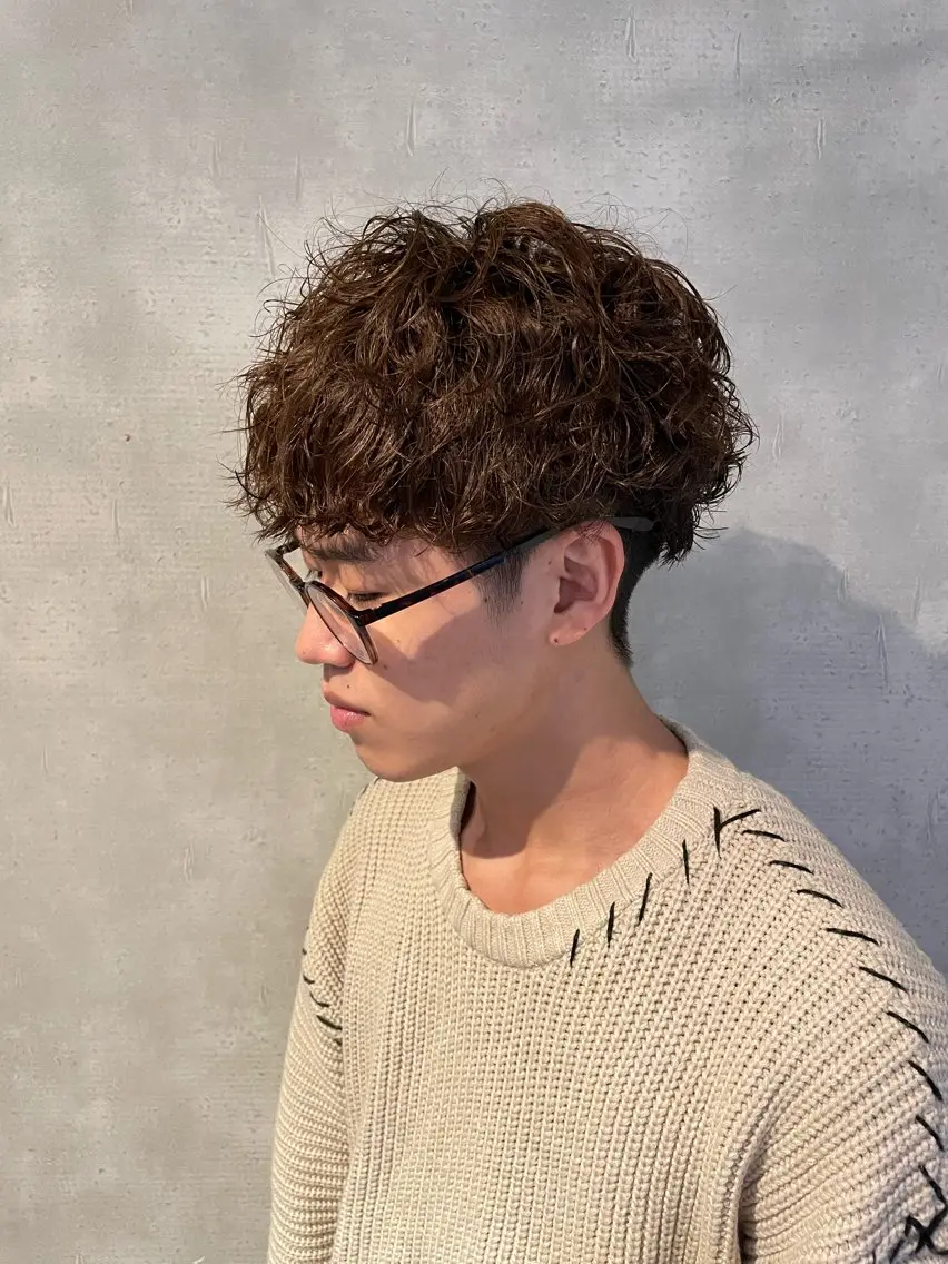 パーマ メンズ カット パーマ ヘアセット 心斎橋/メンズ /ルレイル/地形真希のヘアスタイル
