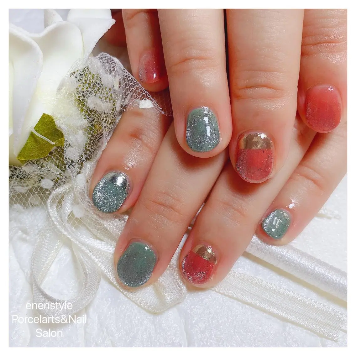 ショート ネイル ハンドネイル 🐾enen style 🐾のネイルデザイン