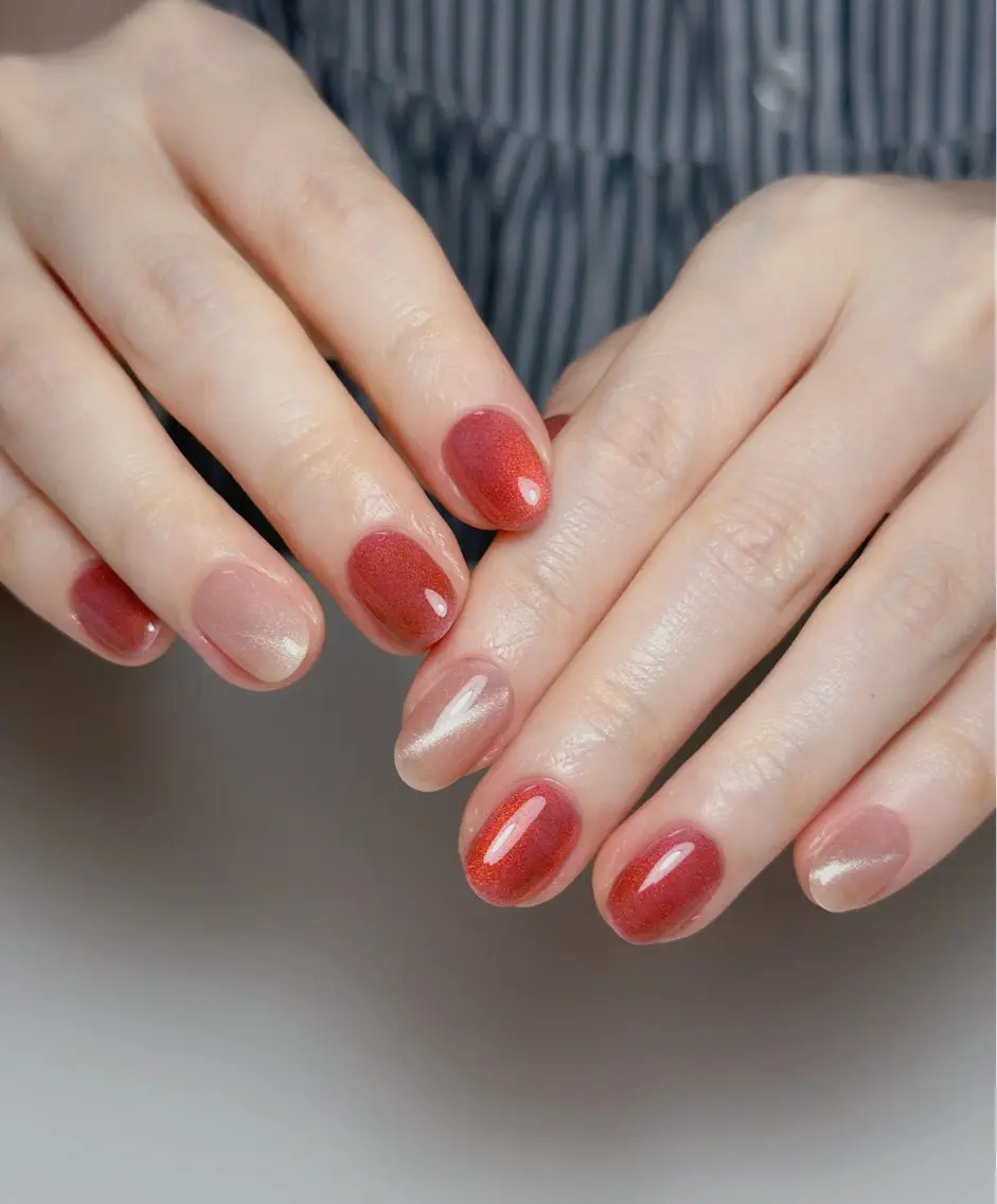 ネイル オーロラネイル 長さ出し フットネイル 韓国ネイル ラメ(グリッター) ハンドネイル 👍thumbs up nail👍のネイルデザイン