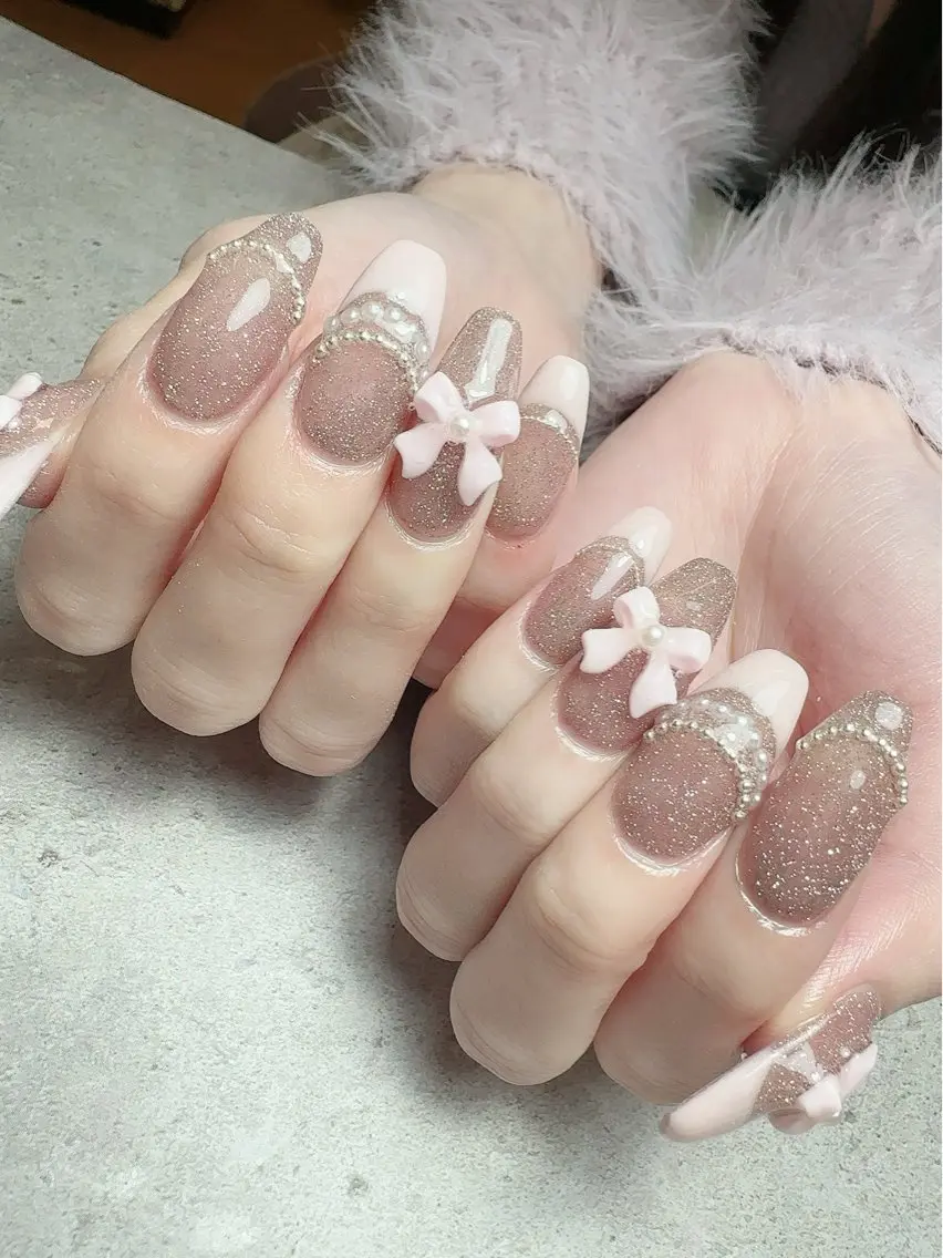 ネイル アートネイル 入学式 卒業式 ハート マグネットネイル ハンドネイル Nailsalon Mimiy..♡のネイルデザイン