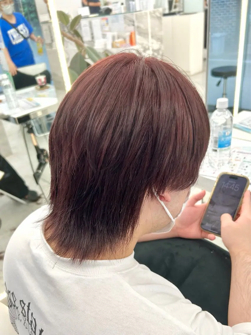 ショート カラー メンズ 暖色カラー🍒/ 艶出し/りなのヘアスタイル