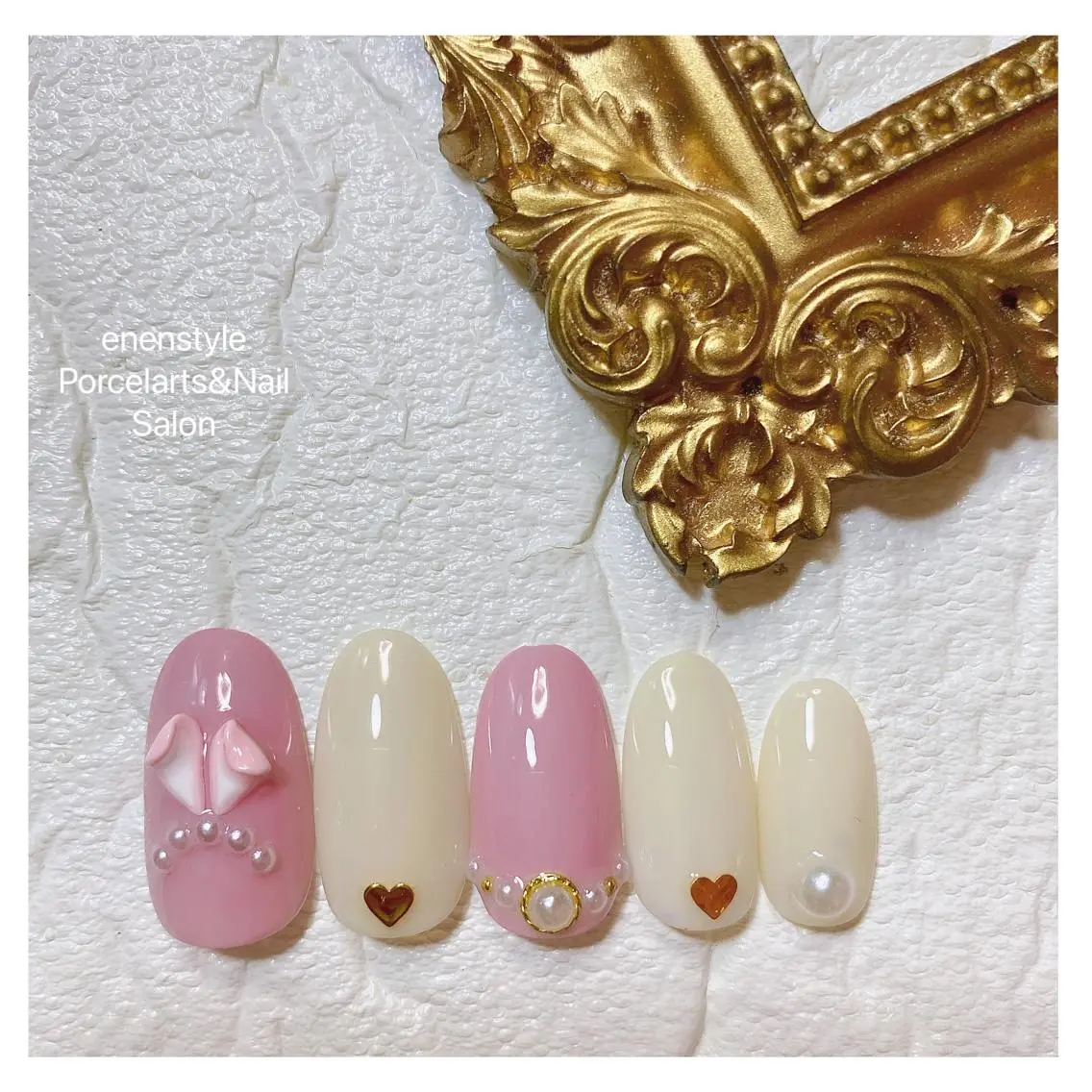 ミディアム ネイル ハンドネイル 🐾enen style 🐾のネイルデザイン