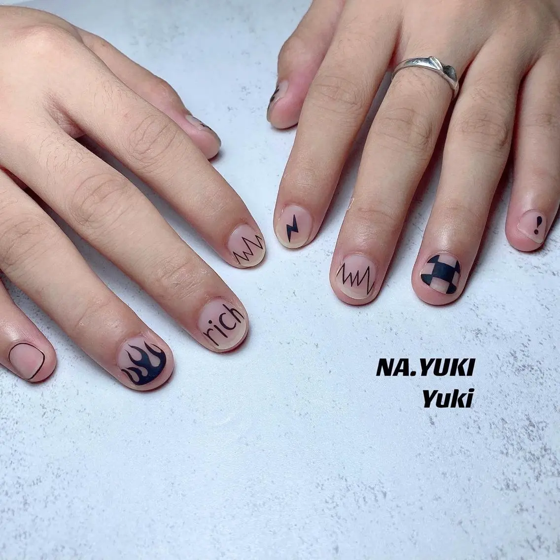 メンズ ネイル ハンドネイル ハンドケア ナユキNA.YUKI 池袋店のネイルデザイン