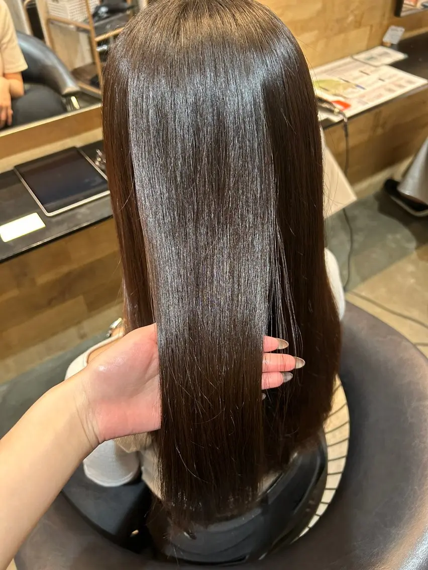 ロング ロング 縮毛矯正 sachi 円山/カラーモデルのヘアスタイル