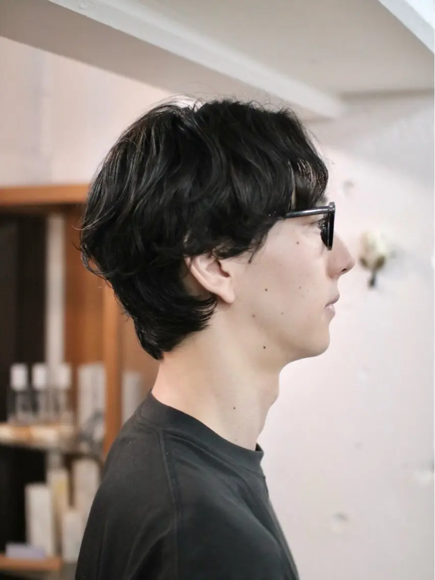 ショート パーマ メンズ メンズパーマ カット パーマ 再現性毛流れパーマ メンズヘア木村陸弥のヘアスタイル