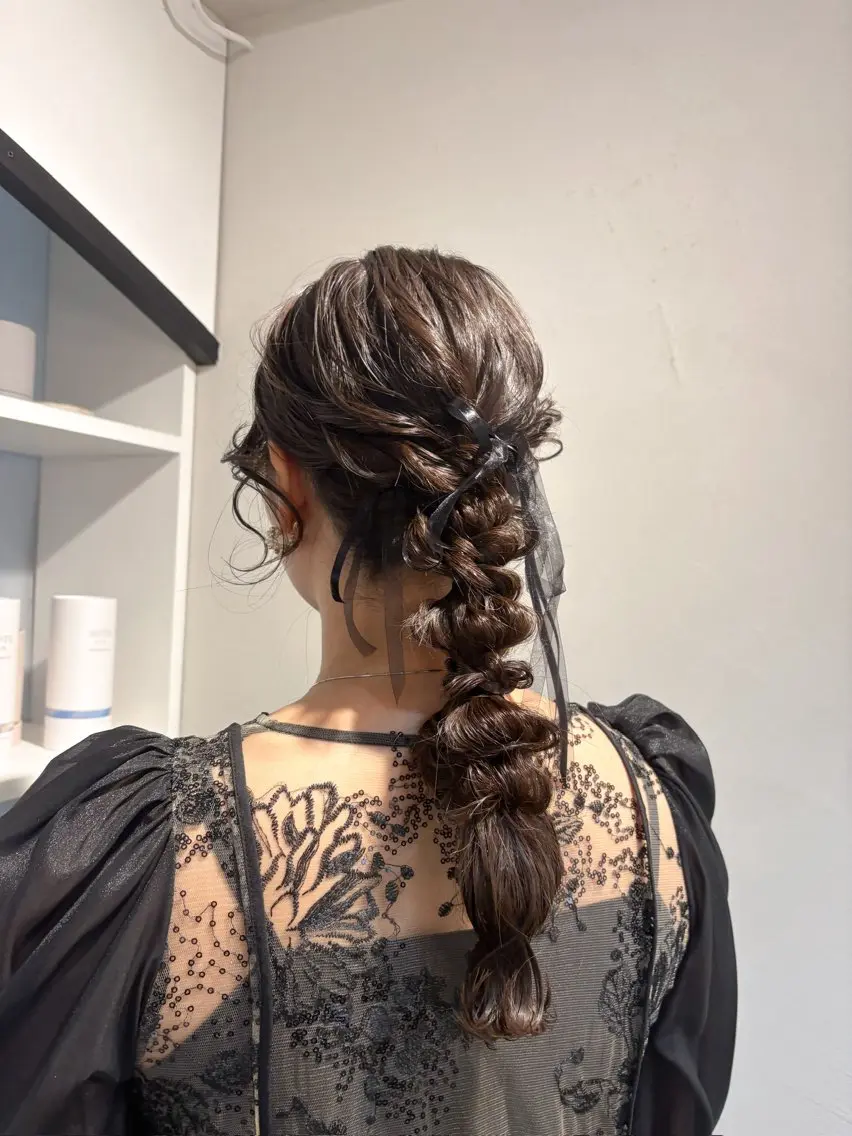 セミロング ヘアアレンジ ヘアセット アレンジ/新宿 透明感カラー/ヤノのヘアスタイル