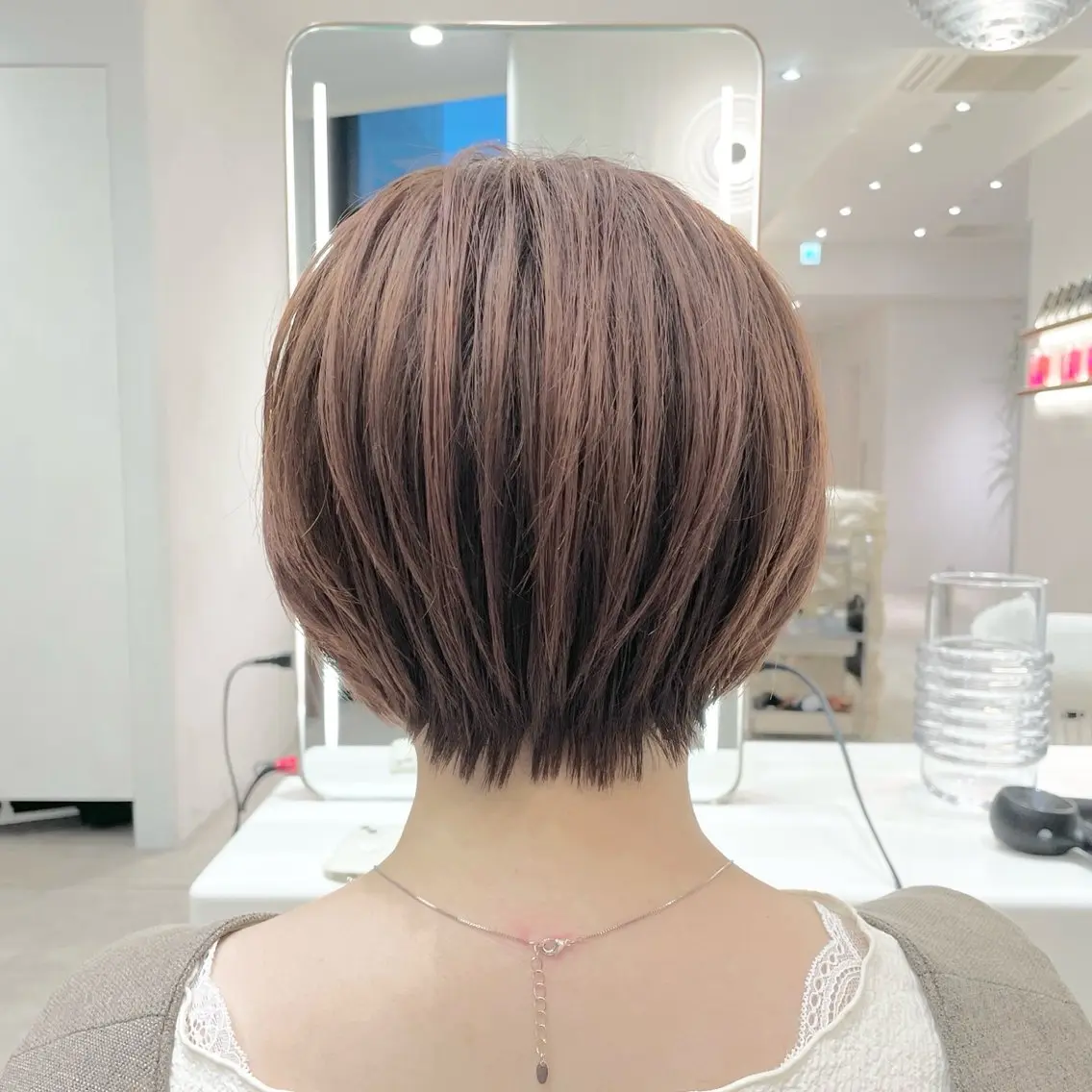ショート カラー ショートボブ ハンサムショート 丸みショート イルミナカラー ボブ カット ヘアカラー 縮毛矯正 トリートメント 田中航平/渋谷ボブ/ レイヤーボブのヘアスタイル