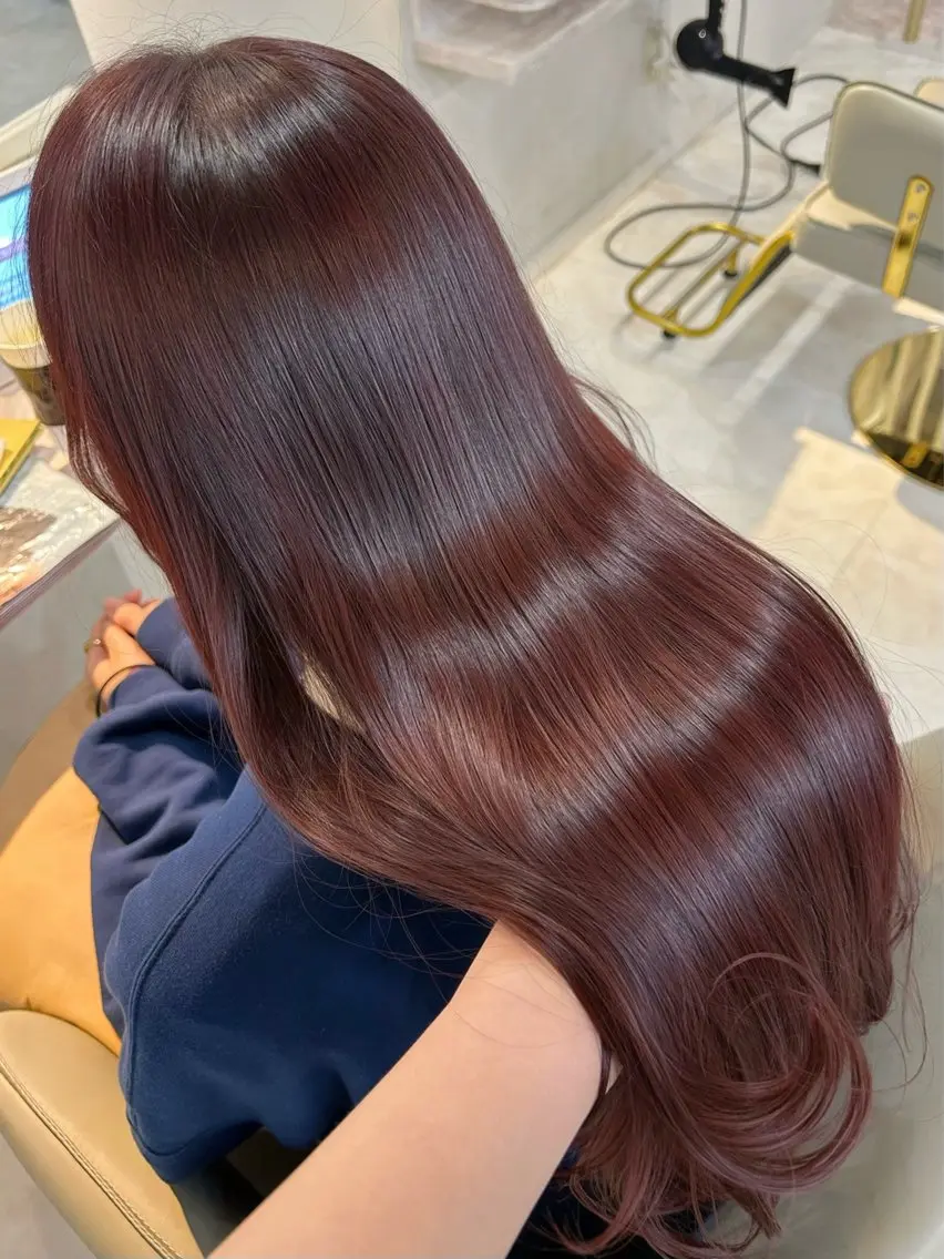 ロング カラー ダブルカラー ラベンダーカラー ラベンダーピンク ピンクカラー カット ヘアカラー トリートメント 藤間 帆乃夏（とうまほのかのヘアスタイル