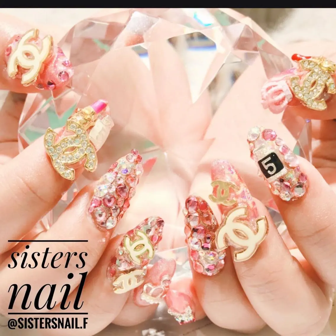 ネイル アートネイル クリアネイル 成人式 ホログラムネイル キラキラネイル sisters nail.fのネイルデザイン