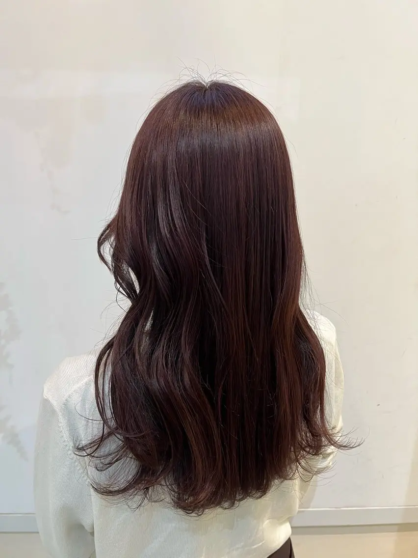 セミロング カラー カット ヘアカラー トリートメント ブリーチしない暖色 カラー🥀杉 優菜のヘアスタイル