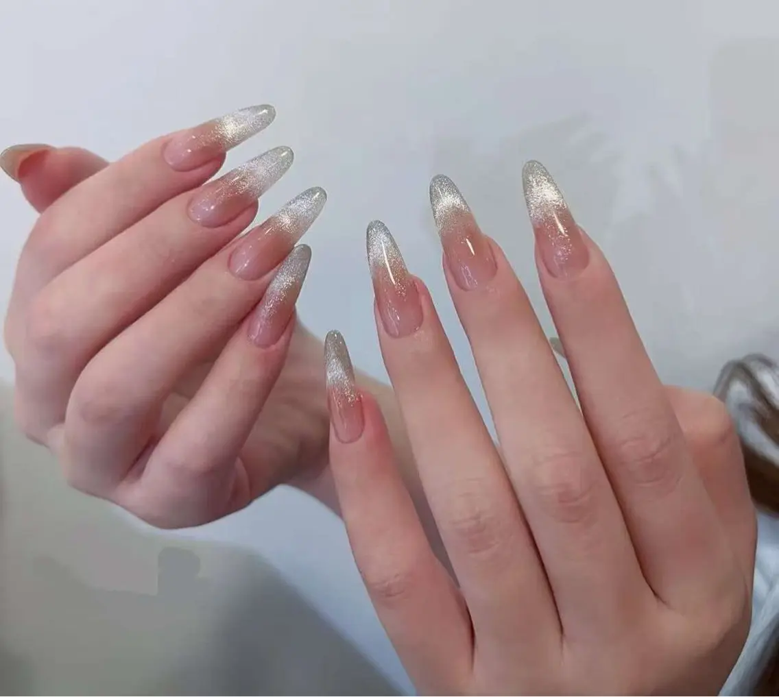 ネイル フラワーネイル フレンチネイル ジェルネイル ガラスフレンチ ハート ハンドネイル BabyYouMi nailのネイルデザイン