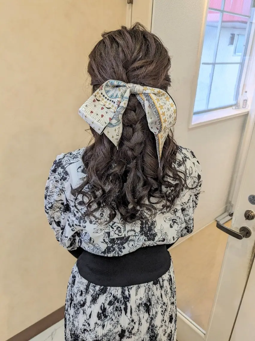 ロング ヘアアレンジ ハーフアップ ヘアセット miku ヘアセット/着付けのヘアスタイル