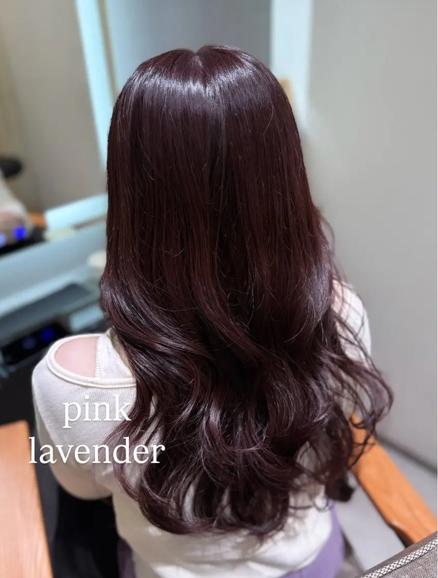 ロング ピンクラベンダー カット ヘアカラー 前髪、顔まわりカット 🎀ゆうなのヘアスタイル