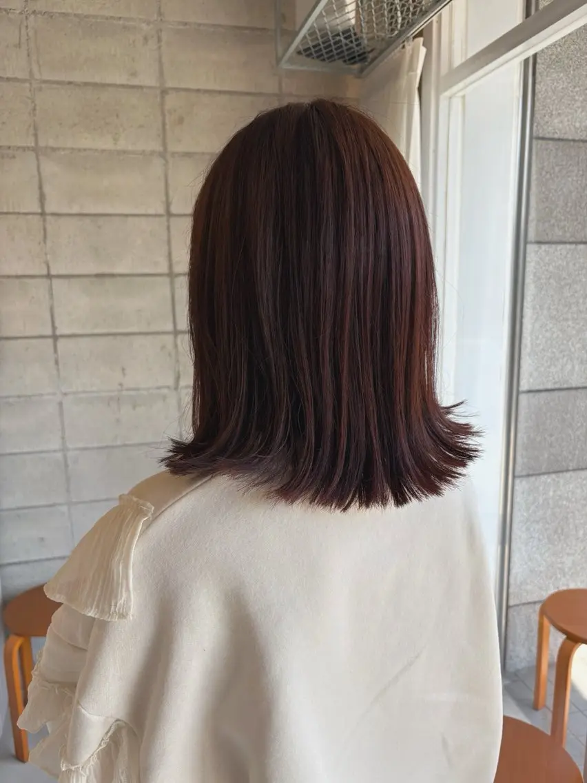 ミディアム オレンジブラウン カット ヘアカラー 中村 潮音のヘアスタイル