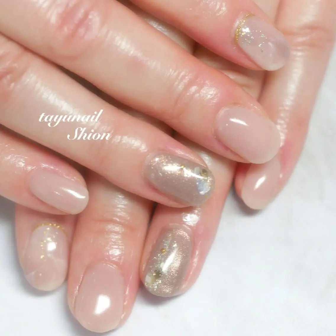 ネイル アートネイル ブルー ジェルネイル ニュアンスネイル パラジェル ネイルサロン 【たゆnail】のネイルデザイン