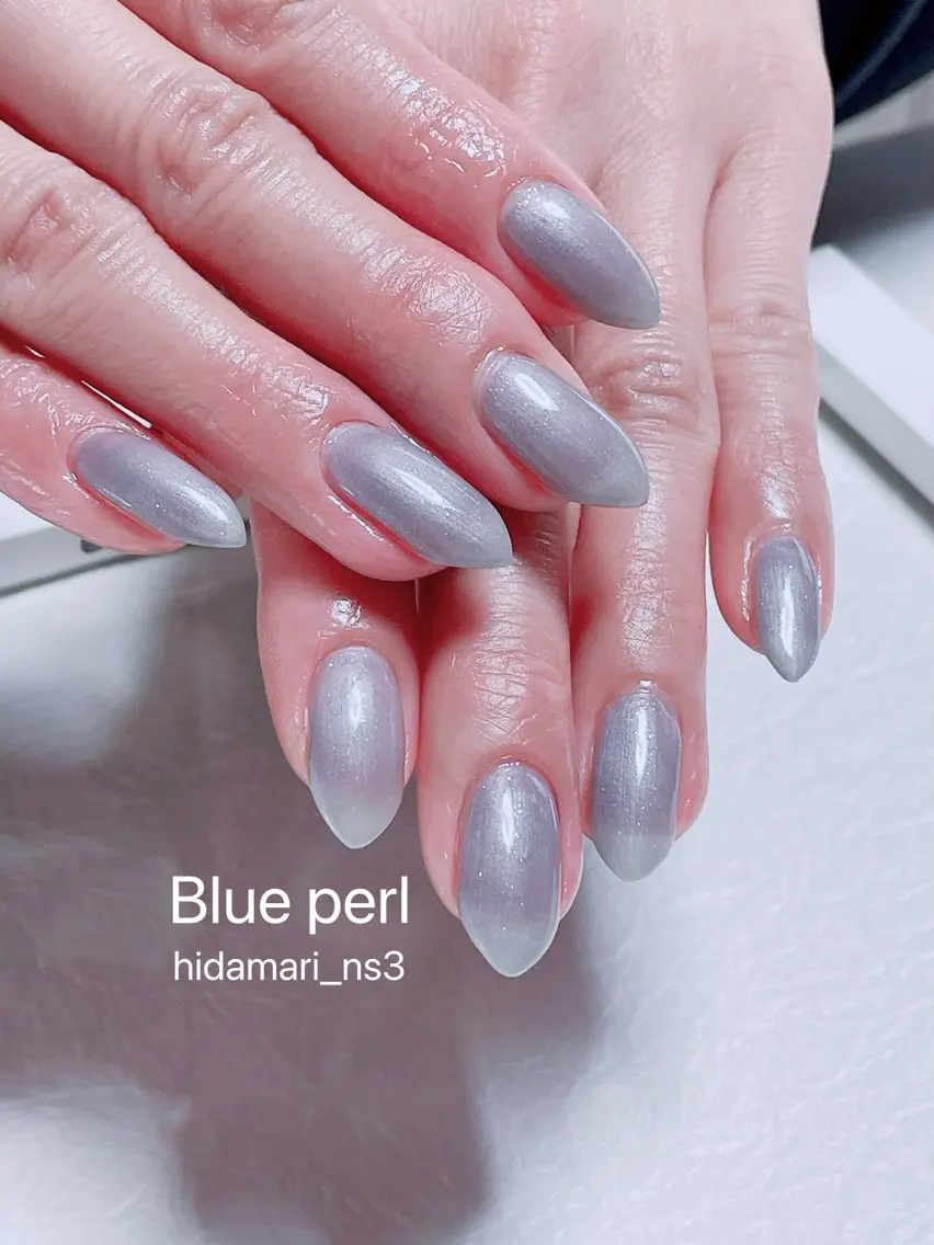ネイル ブルー ワンカラーネイル ハンドネイル NailSalon ひだまりのネイルデザイン