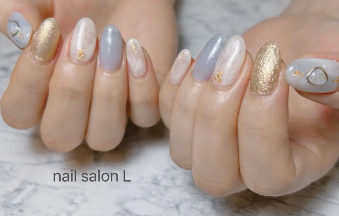 ネイル ニュアンスネイル ハンドネイル 吉川市 ネイルサロンLのネイルデザイン
