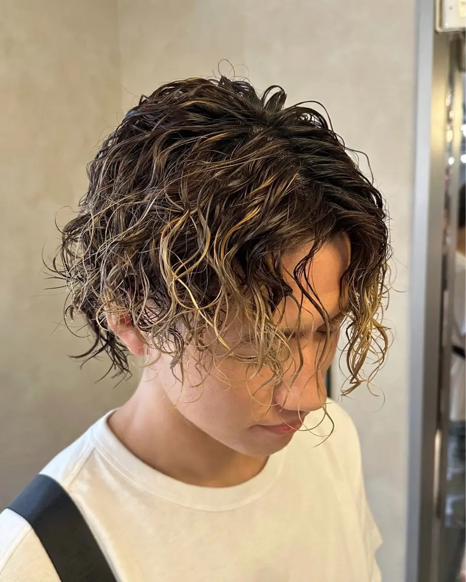 パーマ メンズ カット パーマ hayato / 梅田のヘアスタイル