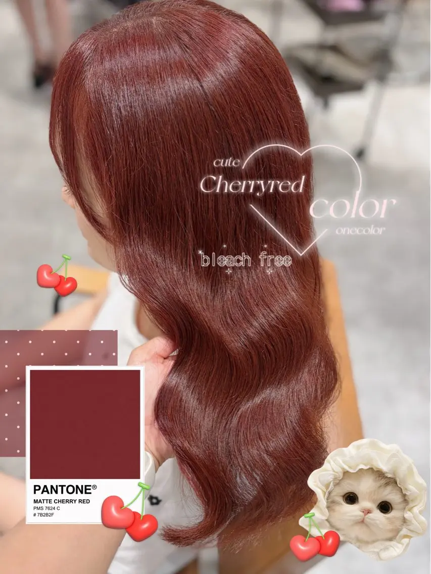 セミロング カラー ブリーチ ダブルカラー ブリーチなしカラー レッドカラー 髪質改善 ヘアカラー non. ダブルカラー🎀🤍のヘアスタイル