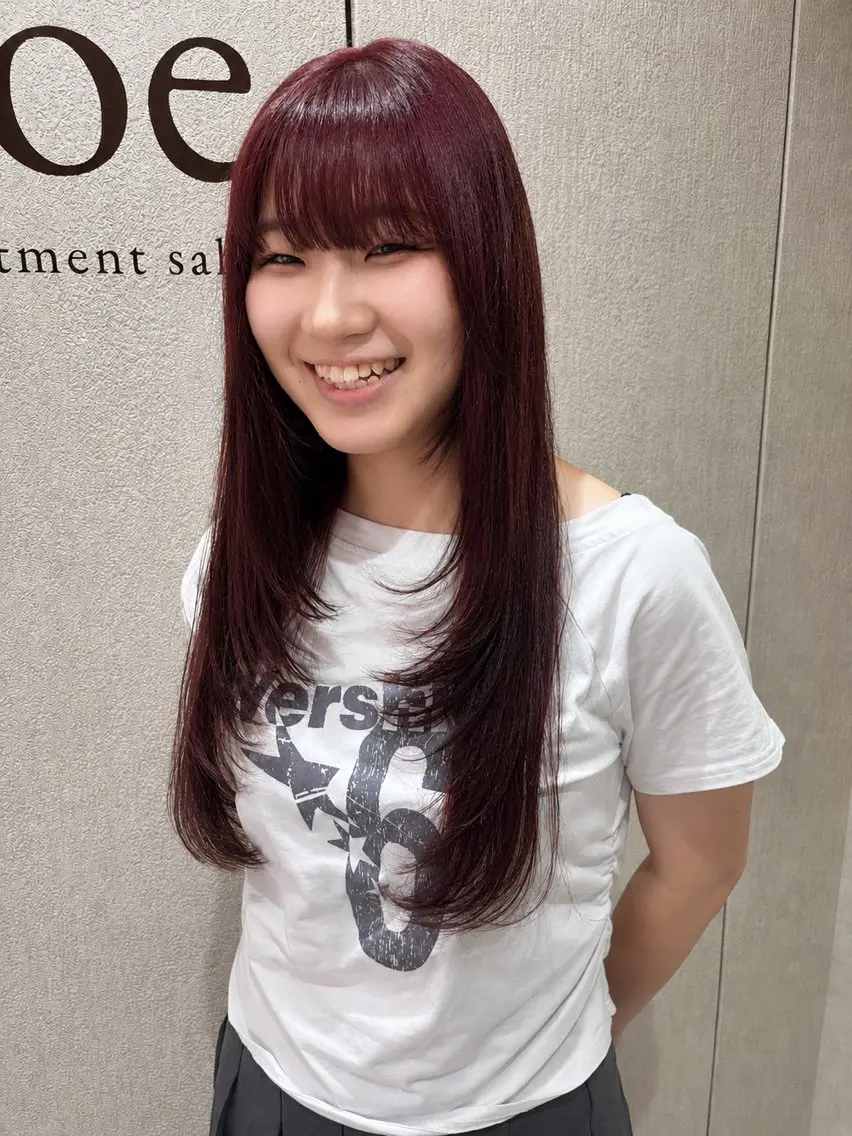 セミロング カラー loe博多 五十嵐弘雄のヘアスタイル