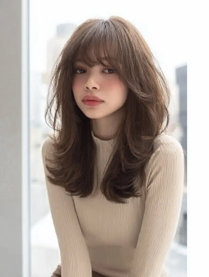 セミロング ヘアカラー トリートメント 絶対綺麗な暖色カラー 🎯あります✨増渕✨のヘアスタイル