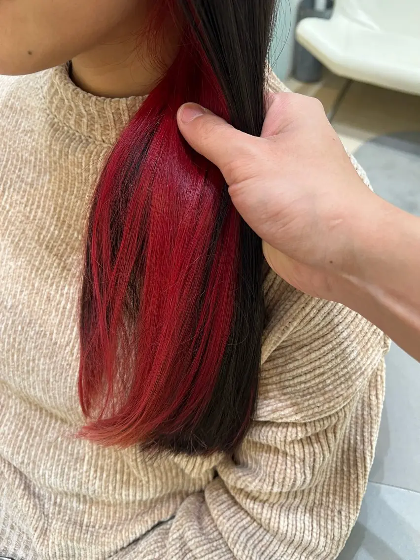 ミディアム カラー ヘアカラー 堀井 凌平のヘアスタイル