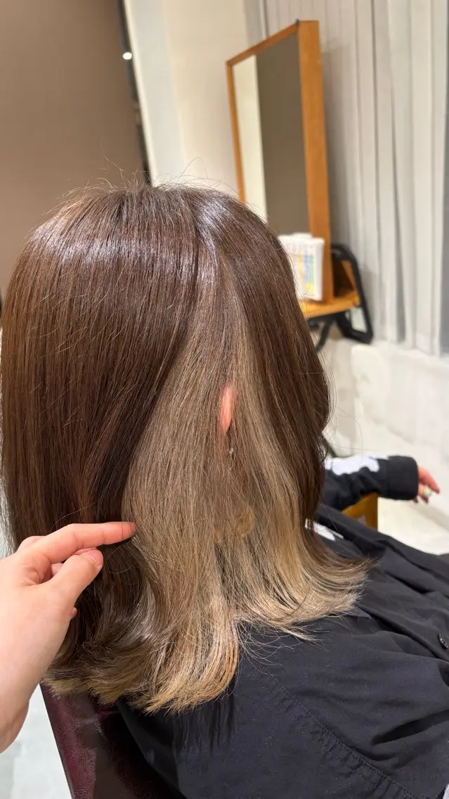 ミディアム カラー ヘアカラー トリートメント 丸山 聖愛のヘアスタイル