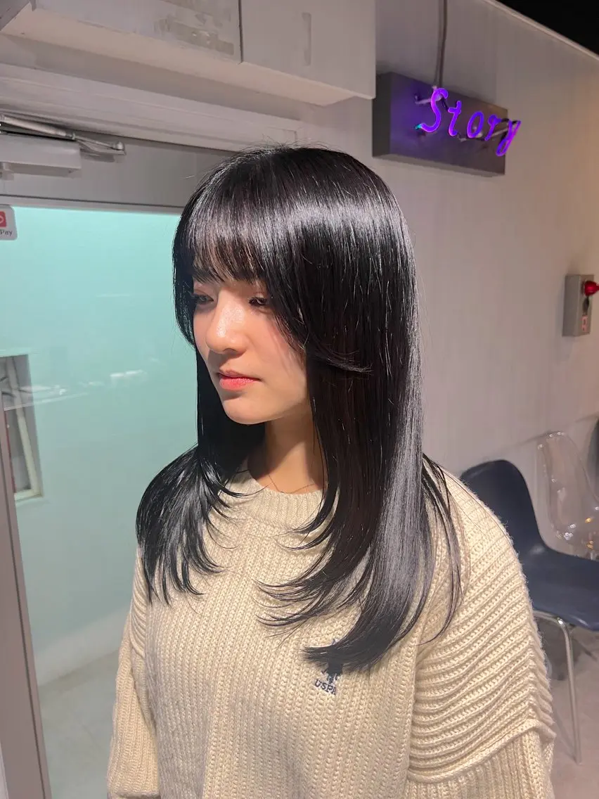 【月曜日〜金曜日限定】🇰🇷カット&ワンカラー 🇰🇷韓国ヘアが好きな方にお勧めです♡の写真