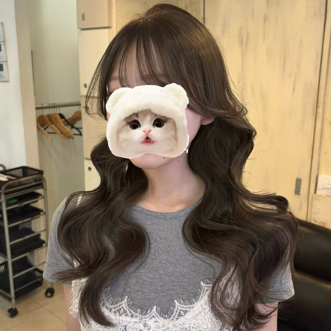 ロング カラー ベージュカラー ブリーチ ダブルカラー ミント ミントベージュ ヘアカラー トリートメント レイヤーカット/透明 感カラー🤍フウカのヘアスタイル