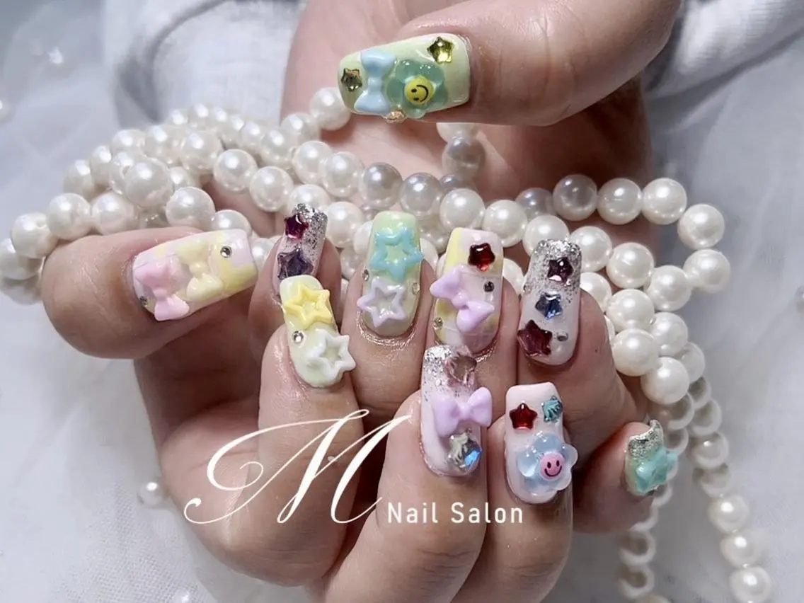 ネイル アートネイル チークネイル フラッシュネイル ハート キラキラネイル MNailパラ取扱店 ✨キャンペーン中✨❾のネイルデザイン