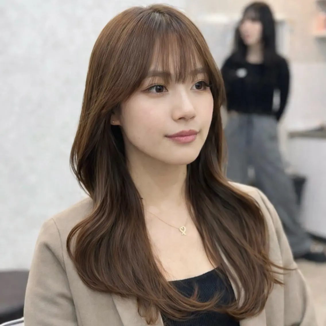 セミロング カット ヘアカラー トリートメント ✨レイヤーカット✨ 顔まわり✂️鎌倉楓麻のヘアスタイル