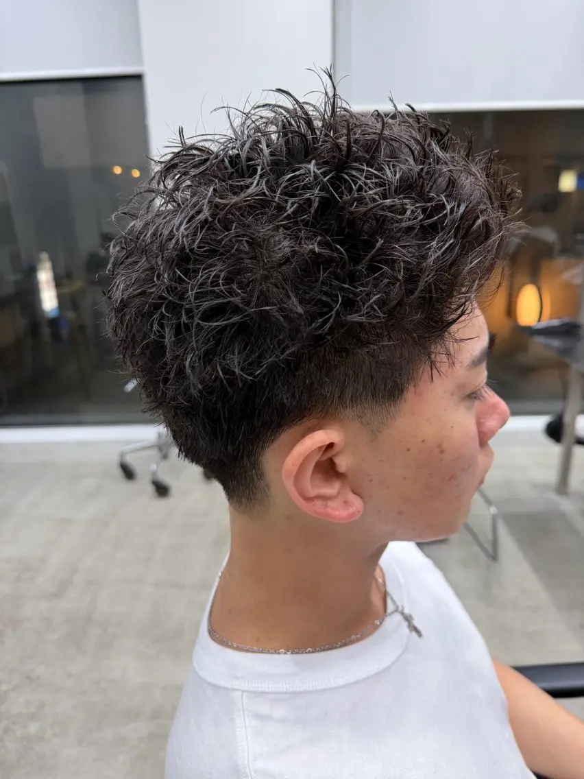 ショート パーマ メンズ カット パーマ fifth天神 パーマ特化/石橋航海のヘアスタイル