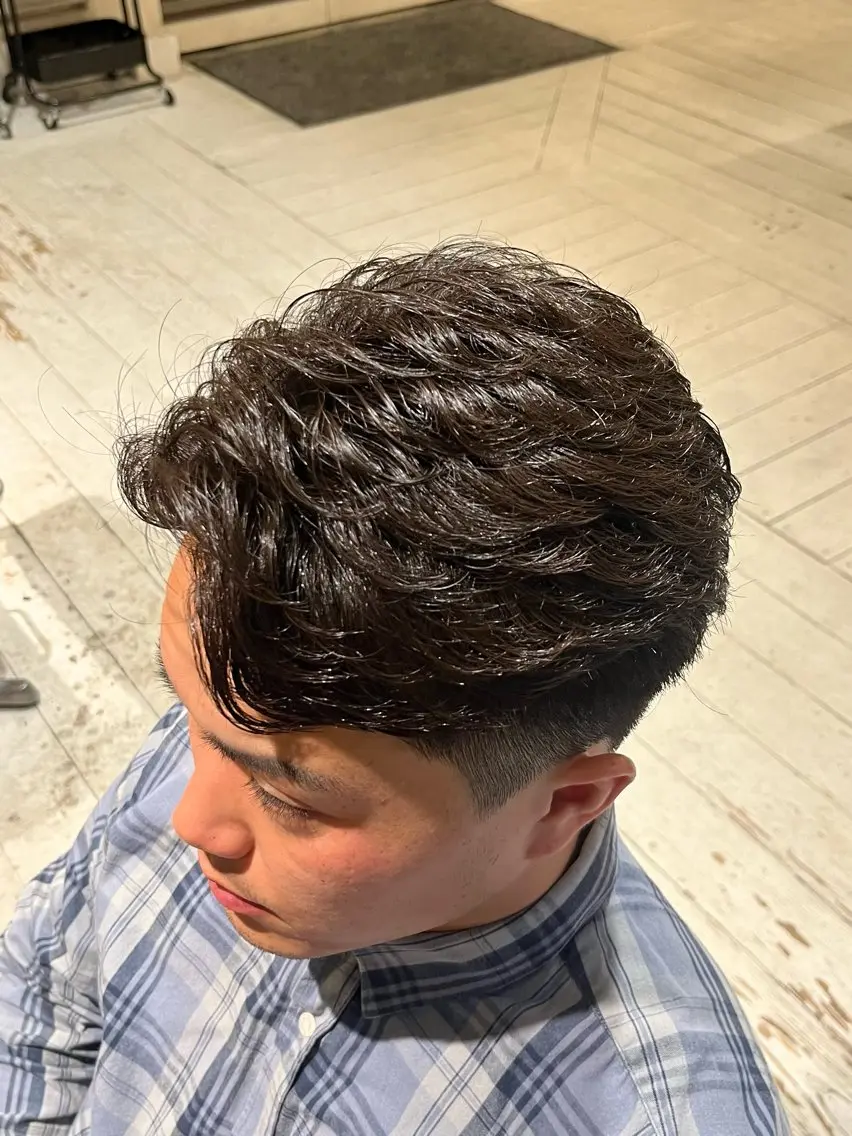 パーマ メンズ カット パーマ メンズ特化 山崎  蓮のヘアスタイル