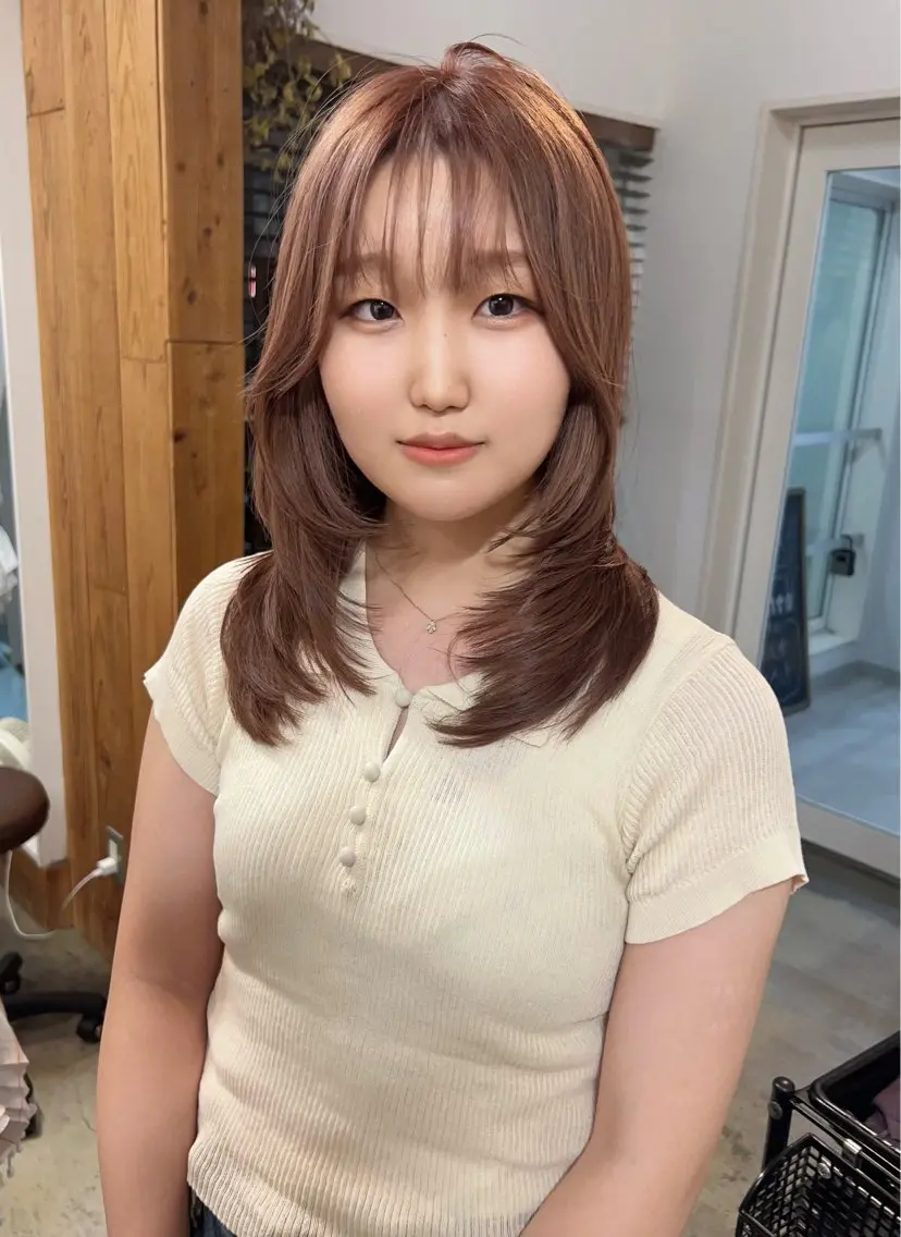 ミディアム カラー カット ヘアカラー トリートメント 韓国レイヤー/ハイ トーン/優太のヘアスタイル