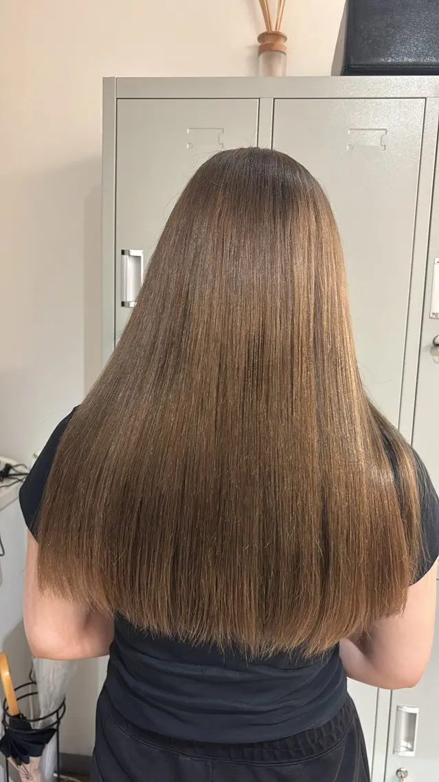 ロング ヘアカラー トリートメント 🩰韓国風艶カラー /暗髪透明感カラーのヘアスタイル