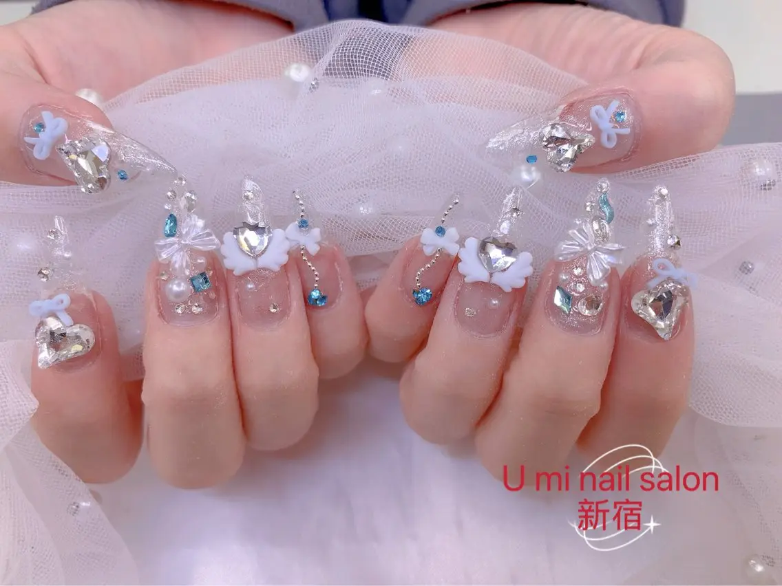 ネイル ボルドー チークネイル 長さ出し フレンチネイル ジェルネイル UMI ネイルサロン新宿🎀のネイルデザイン