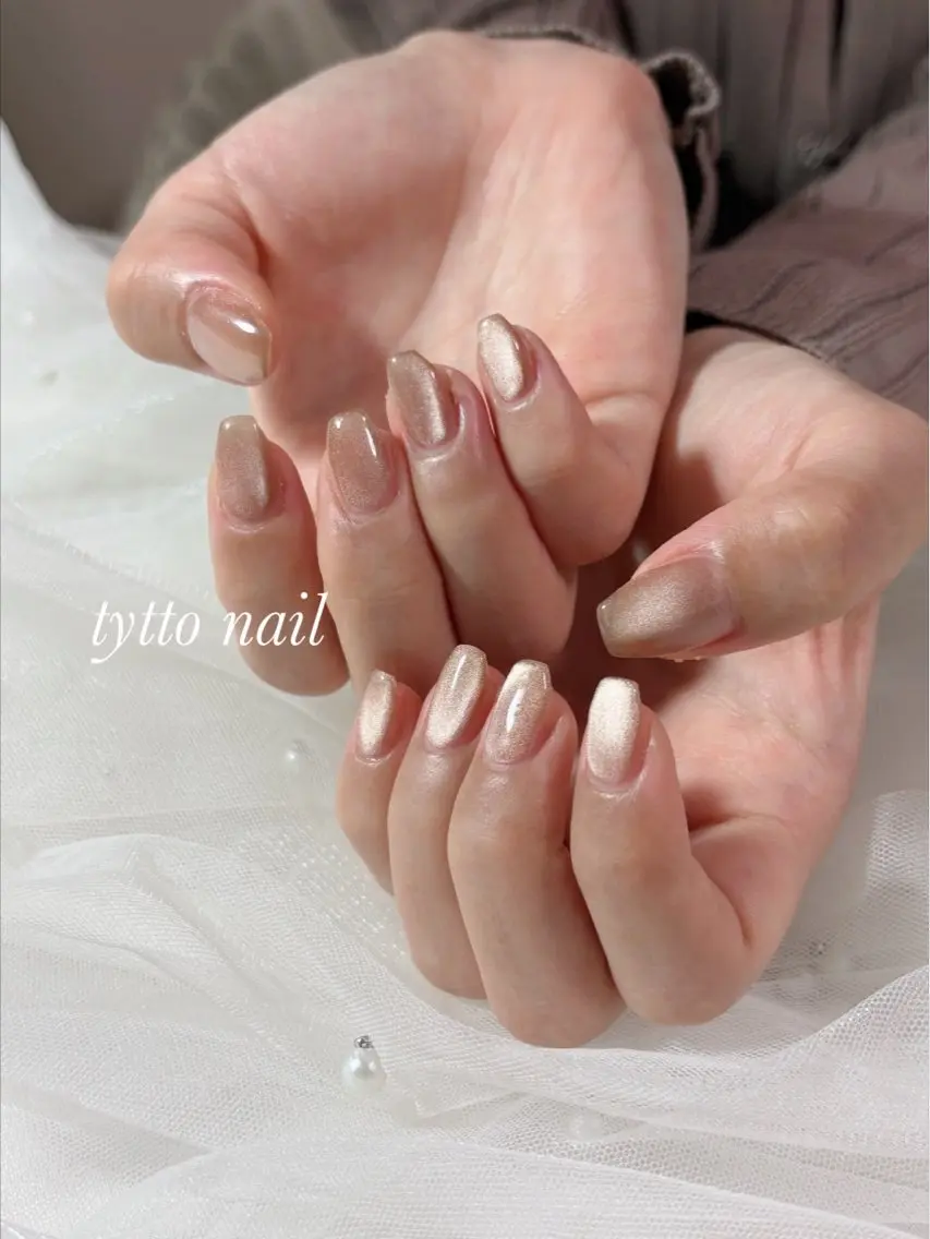 ネイル グラデーション キラキラネイル マグネットネイル オフィスネイル ワンカラーネイル tytto nail ❤︎‪‪eri‪‪のネイルデザイン