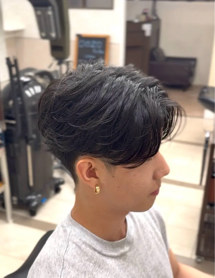 ショート パーマ メンズ メンズパーマ ショートヘア ニュアンスパーマ カット パーマ フルハタヒロト 六本木理容師のヘアスタイル