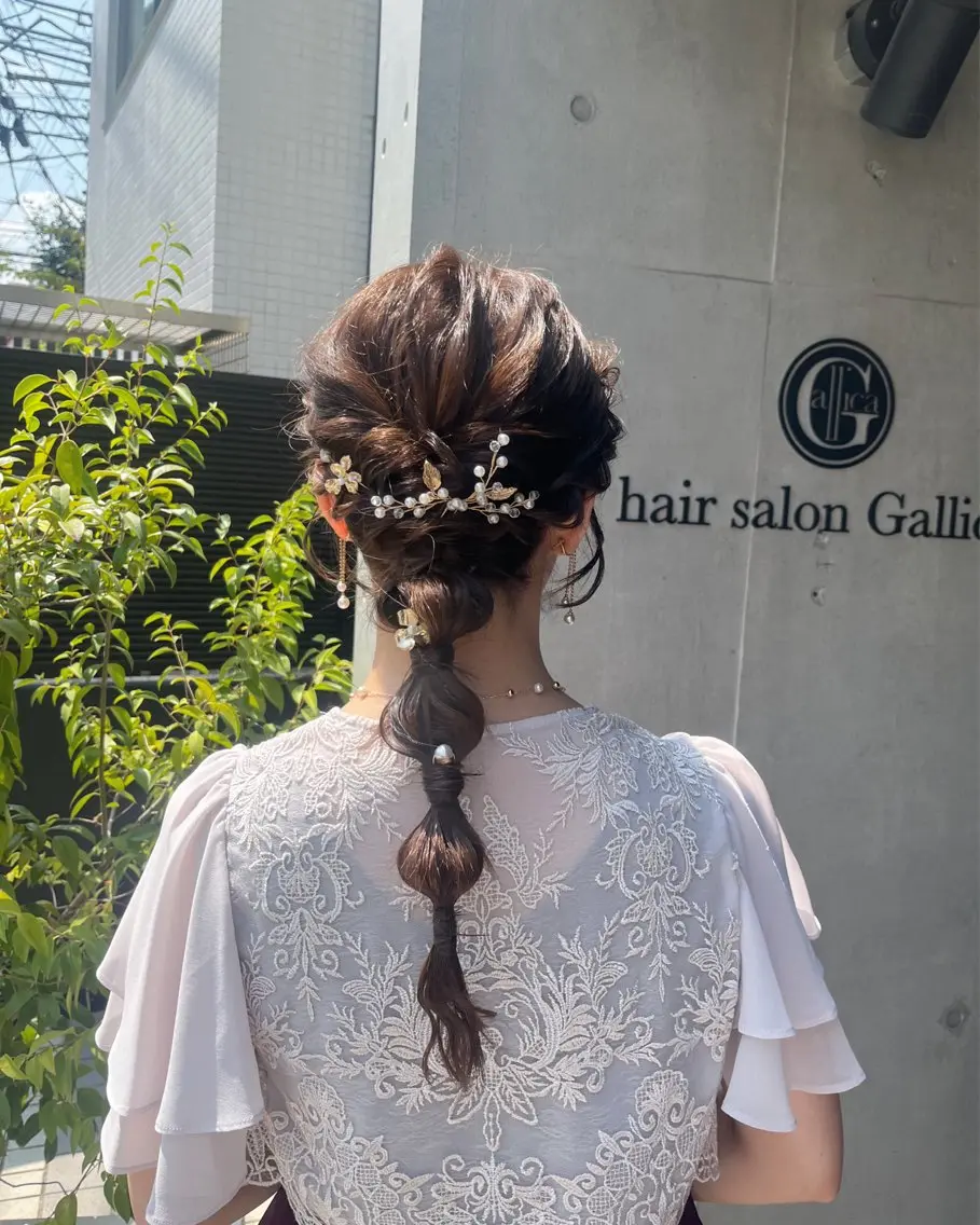 ヘアアレンジ ヘアセット ナミ🩶暗髪/暖色 ❤️/透明感/縮毛のヘアスタイル