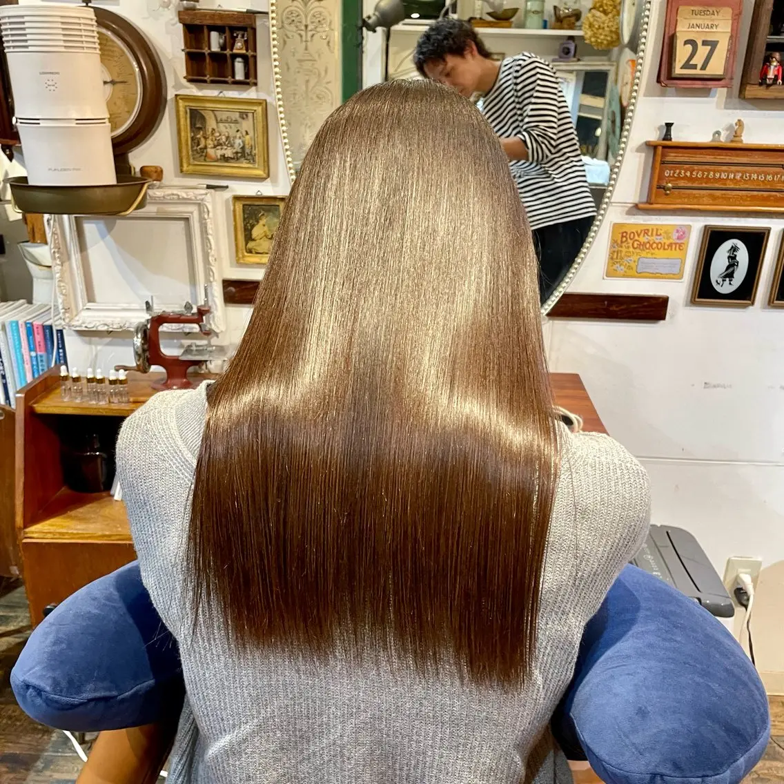ロング カラー パーマ ヘアアレンジ 飯田 実歩(じっぽ)のヘアスタイル
